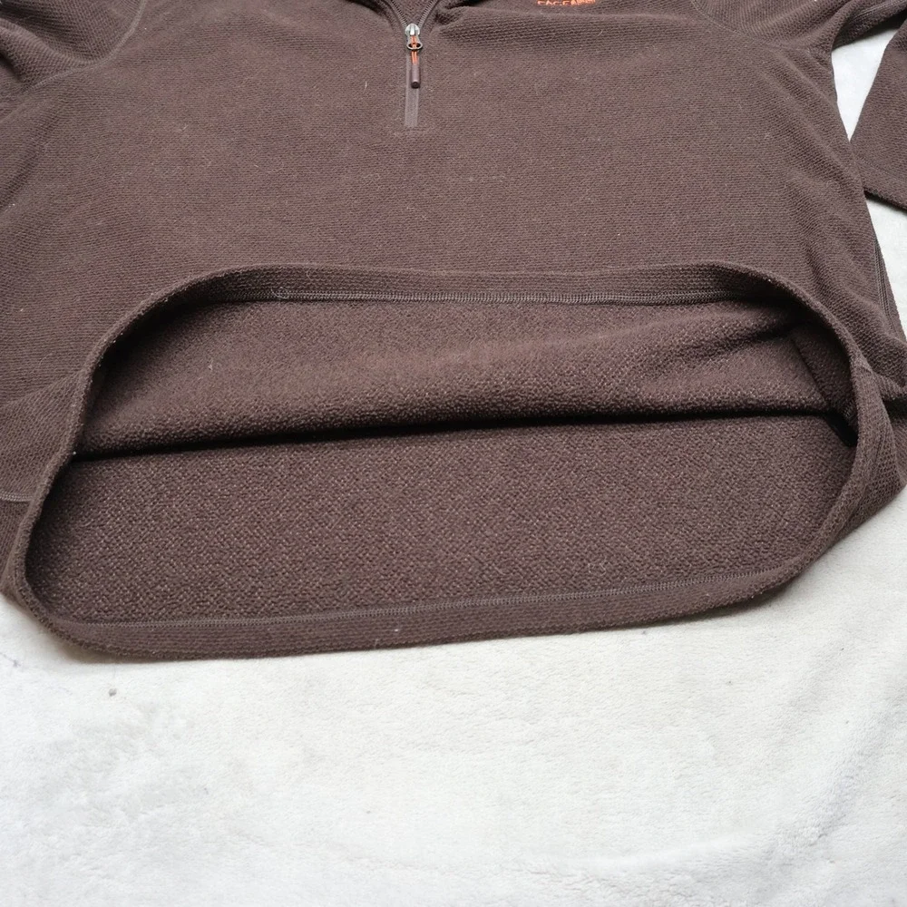 North Face Sweatshirt Mens XL Brown Fleece Textured Cap Rock 1/4 Zip Pullover